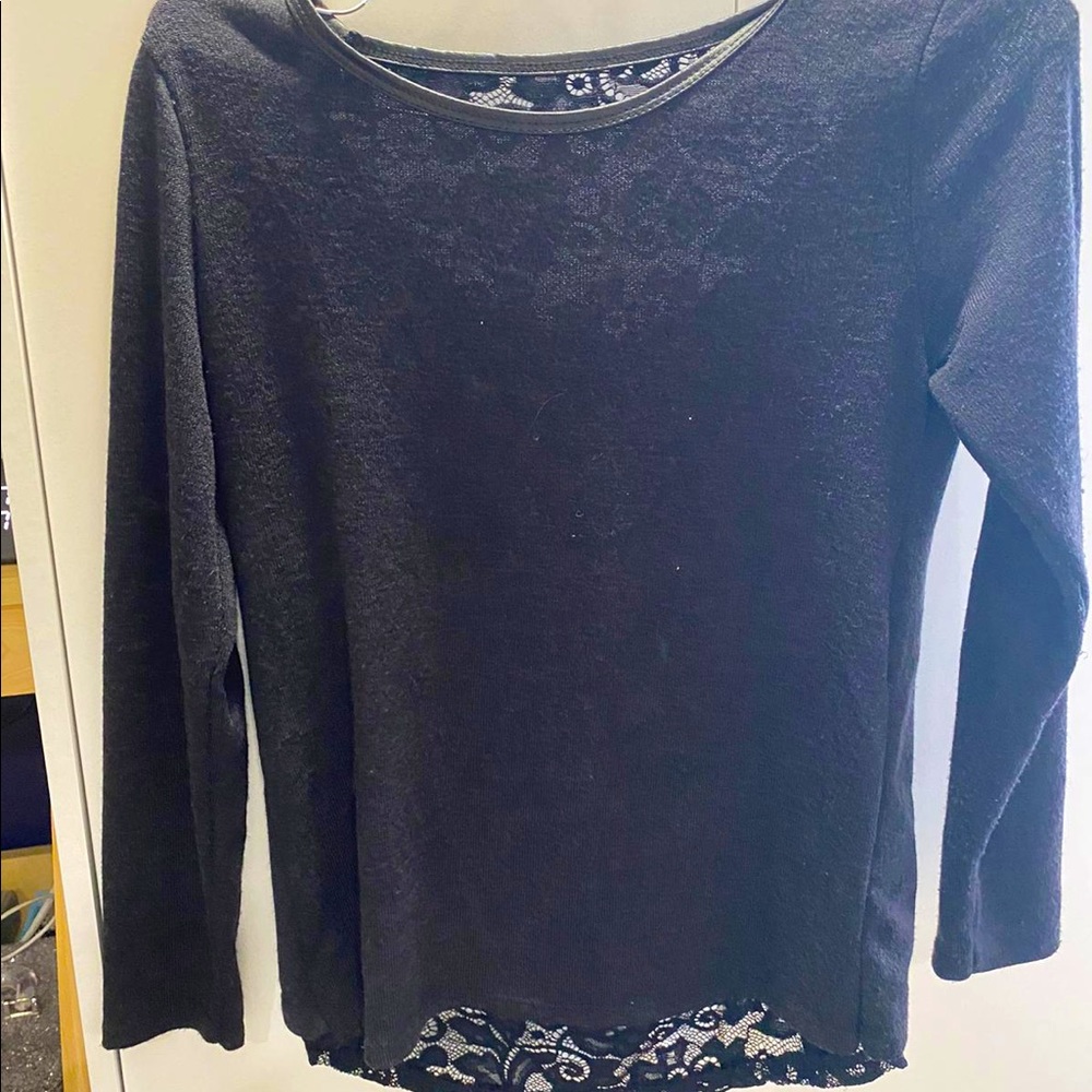 Dark Grey Sweater Lace Back from Italy